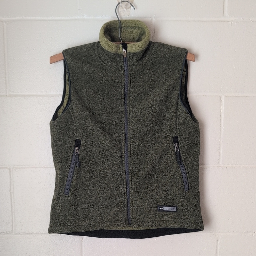 REI Olive Green Fleece Vest Size Small